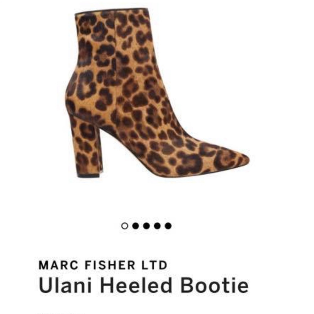 Marc Fisher pointed toe leopard print booties